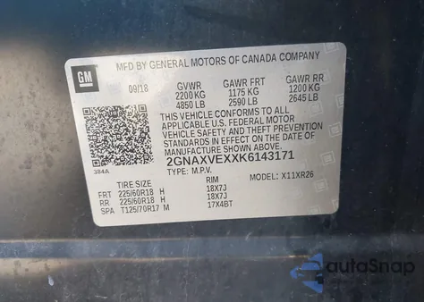 2019 Chevrolet Equinox Lt from USA, damaged, VIN 2GNAXVEXXK6143171